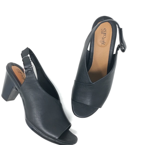 Sofft Shoes - Sofft Eurosoft Black Vannie Leather Sandals